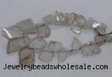 CTD790 Top drilled 20*25mm - 35*45mm freeform smoky quartz beads