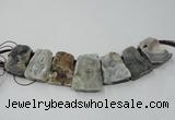 CTD822 Top drilled 20*30mm - 35*45mm trapezoid agate beads