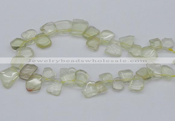 CTD824 Top drilled 15*20mm - 20*25mm freeform lemon quartz beads