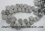 CTD900 Top drilled 15*20mm - 20*30mm freeform plated quartz beads