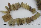 CTD929 Top drilled 13*18mm - 15*40mm wand lemon quartz beads