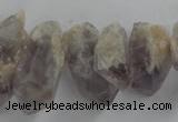 CTD933 Top drilled 10*14mm - 15*25mm faceted nuggets amethyst beads