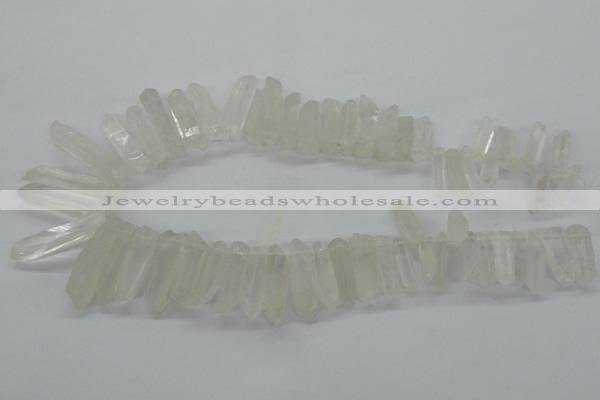 CTD937 Top drilled 6*20mm - 8*35mm sticks white crystal beads