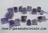 CTD941 Top drilled 14*20mm - 28*35mm freeform druzy amethyst beads