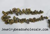 CTD946 Top drilled 10*15mm - 15*25mm nuggets plated druzy agate beads