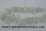 CTD957 Top drilled 8*20mm - 10*35mm nuggets AB-color white crystal beads