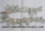 CTD958 Top drilled 10*20mm - 15*35mm nuggets AB-color white crystal beads