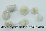 CTD960 Top drilled 15*20mm - 20*25mm nuggets plated druzy agate beads