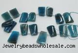 CTD967 Top drilled 22*30mm trapezoid agate gemstone beads