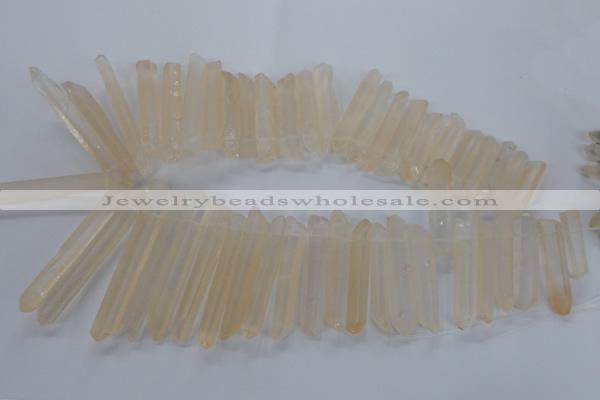 CTD968 Top drilled 6*25mm - 8*65mm sticks red quartz beads