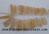 CTD969 Top drilled 6*25mm - 8*65mm sticks red quartz beads