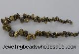 CTD972 Top drilled 8*10mm - 15*25mm nuggets plated quartz beads