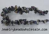 CTD980 Top drilled 10*15mm - 15*25mm nuggets plated druzy agate beads