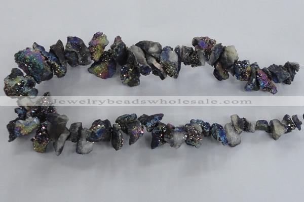 CTD980 Top drilled 10*15mm - 15*25mm nuggets plated druzy agate beads