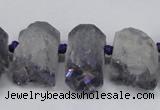 CTD998 Top drilled 15*20mm - 20*25mm nuggets plated druzy amethyst beads