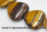 CTE07 20mm heart shape yellow tiger eye beads Wholesale