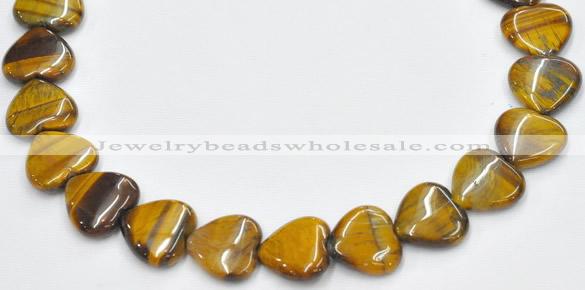 CTE07 20mm heart shape yellow tiger eye beads Wholesale