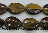 CTE100 15.5 inches 13*18mm flat teardrop yellow tiger eye beads