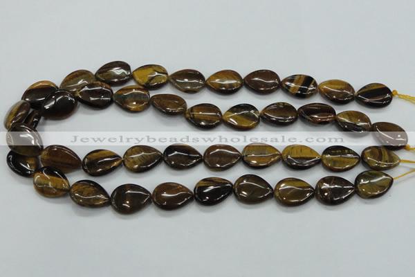 CTE100 15.5 inches 13*18mm flat teardrop yellow tiger eye beads