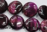 CTE1005 15.5 inches 18mm flat round dyed red tiger eye beads