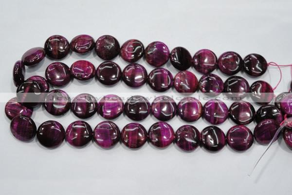 CTE1005 15.5 inches 18mm flat round dyed red tiger eye beads