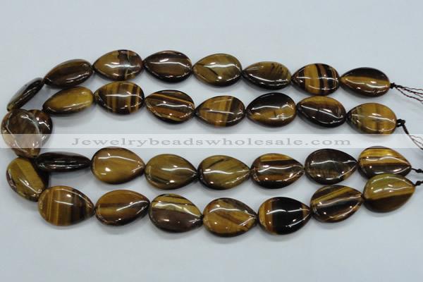 CTE101 15.5 inches 18*25mm flat teardrop yellow tiger eye beads