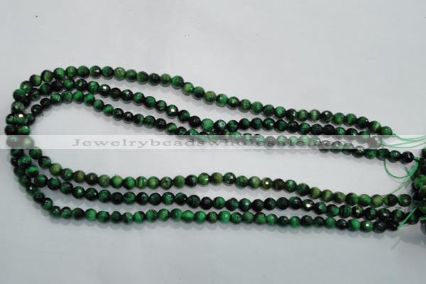 CTE1011 15.5 inches 6mm faceted round dyed green tiger eye beads