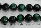 CTE1012 15.5 inches 8mm faceted round dyed green tiger eye beads