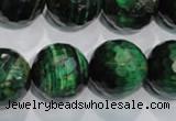 CTE1019 15.5 inches 20mm faceted round dyed green tiger eye beads