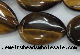 CTE102 15.5 inches 22*30mm flat teardrop yellow tiger eye beads