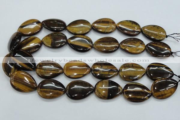 CTE102 15.5 inches 22*30mm flat teardrop yellow tiger eye beads