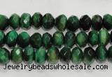 CTE1021 15.5 inches 5*8mm faceted rondelle dyed green tiger eye beads