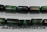 CTE1030 15.5 inches 8*14mm tube dyed green tiger eye beads wholesale