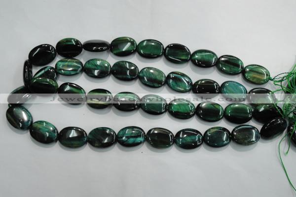 CTE1044 15.5 inches 15*20mm oval dyed green tiger eye beads