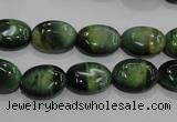 CTE1048 15.5 inches 10*14mm oval dyed green tiger eye beads