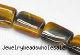 CTE11 15.5 inches 12*16mm rectangle yellow tiger eye  beads