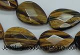 CTE111 15.5 inches 16*22mm faceted & flat teardrop yellow tiger eye beads