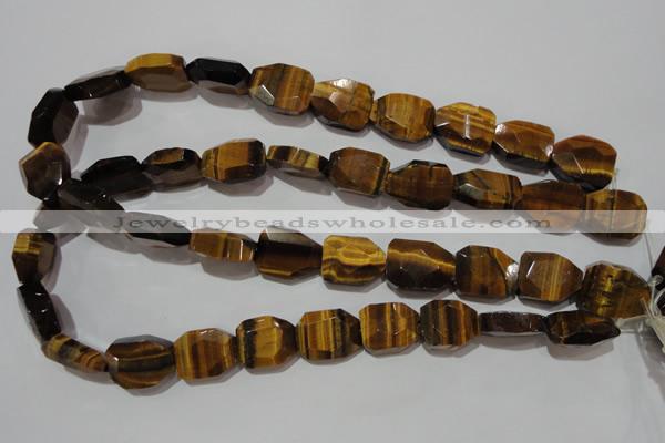 CTE1111 16*18mm - 17*23mm faceted freeform yellow tiger eye beads