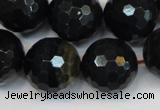 CTE1192 15.5 inches 18mm faceted round blue tiger eye beads