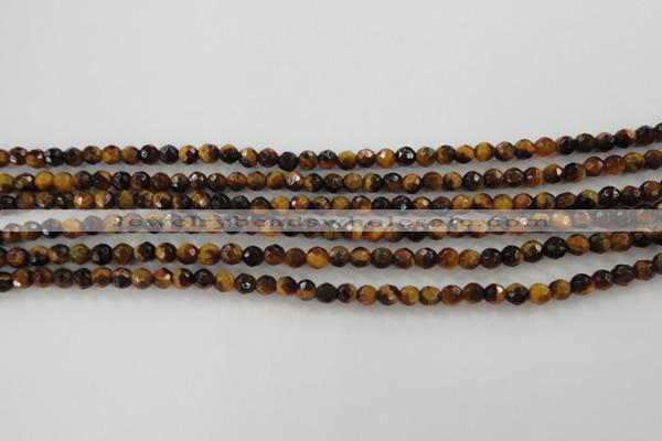 CTE1195 15.5 inches 4mm faceted round yellow tiger eye beads