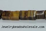 CTE121 15.5 inches 10*10mm cube yellow tiger eye beads wholesale