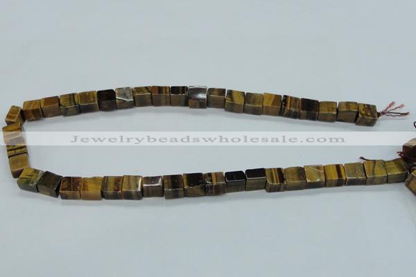 CTE121 15.5 inches 10*10mm cube yellow tiger eye beads wholesale