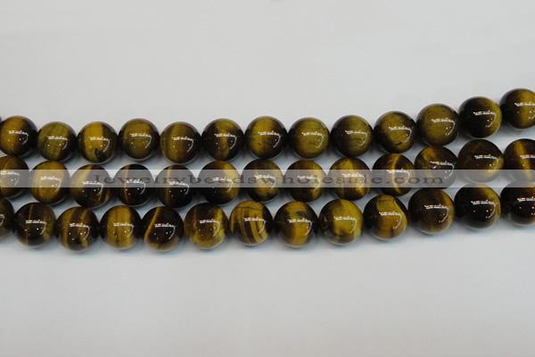 CTE1221 15.5 inches 12mm round AB+ grade yellow tiger eye beads