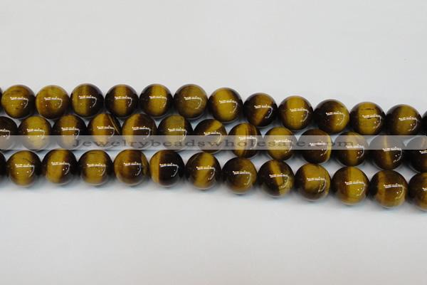 CTE1238 15.5 inches 14mm round A+ grade yellow tiger eye beads