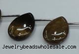 CTE126 18*25mm top-drilled flat teardrop yellow tiger eye beads wholesale