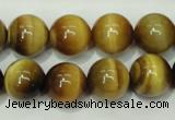 CTE131 15.5 inches 14mm round yellow tiger eye gemstone beads