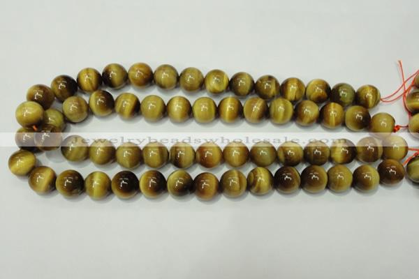 CTE131 15.5 inches 14mm round yellow tiger eye gemstone beads