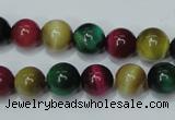 CTE134 15.5 inches 10mm round dyed tiger eye gemstone beads