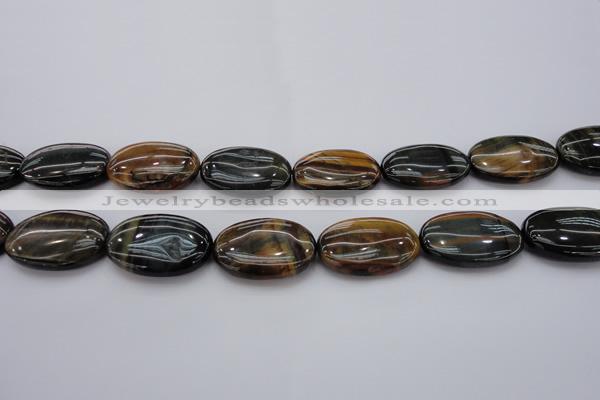 CTE1367 15.5 inches 25*35mm oval yellow & blue tiger eye beads