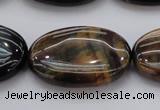 CTE1368 15.5 inches 30*40mm oval yellow & blue tiger eye beads